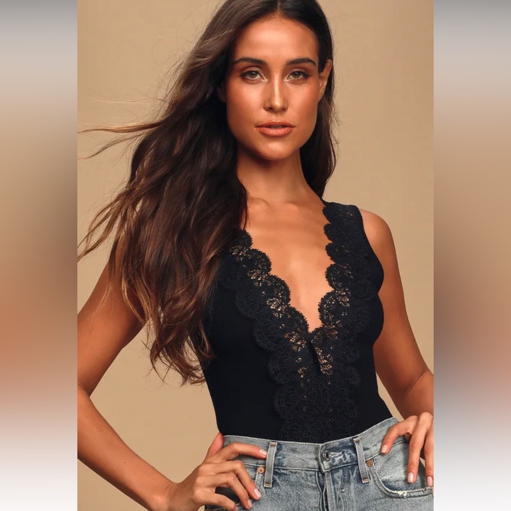 Lulus Black Lace Bodysuit